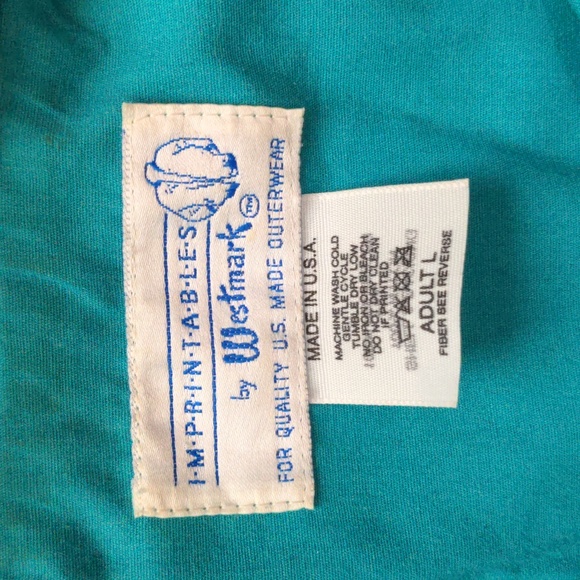 Westmark Imprintables Adult Size Large Green with Blue Vintage Zip Jacket - Picture 2 of 7